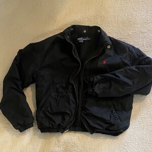 Polo by Ralph Lauren Black Bomber Jacket with Red Polo Logo
